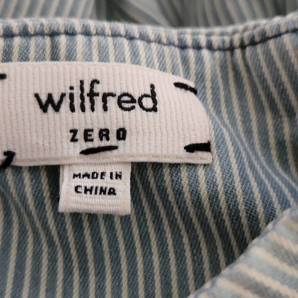 Aritizia Wilfred Green & White Stripe Mini Dress Halter Junior's Size 0 - Picture 5 of 10